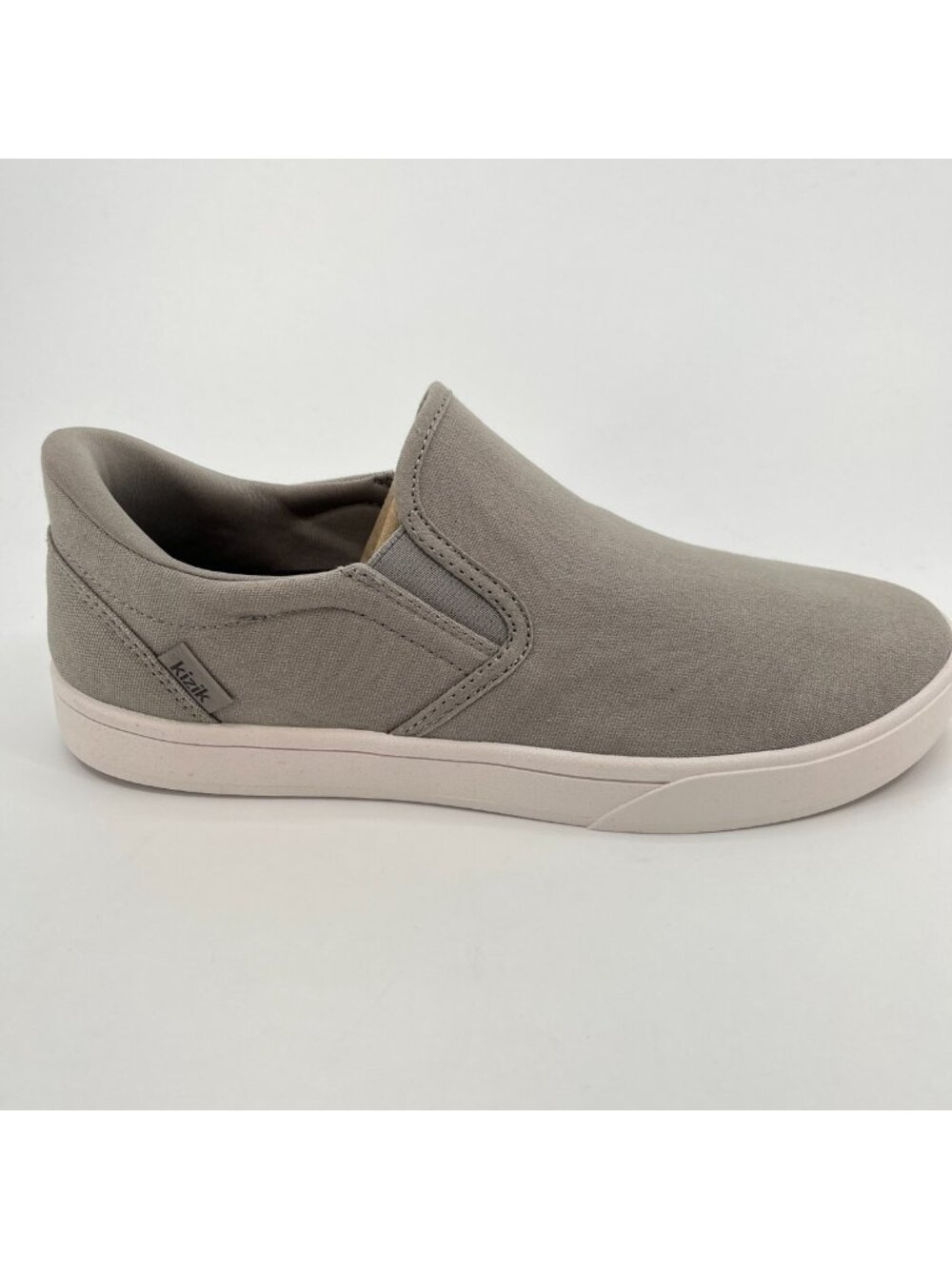 Kizik Venice Mens Size 9 Gray White Athletic Slip On Hands Free Shoes Sneakers